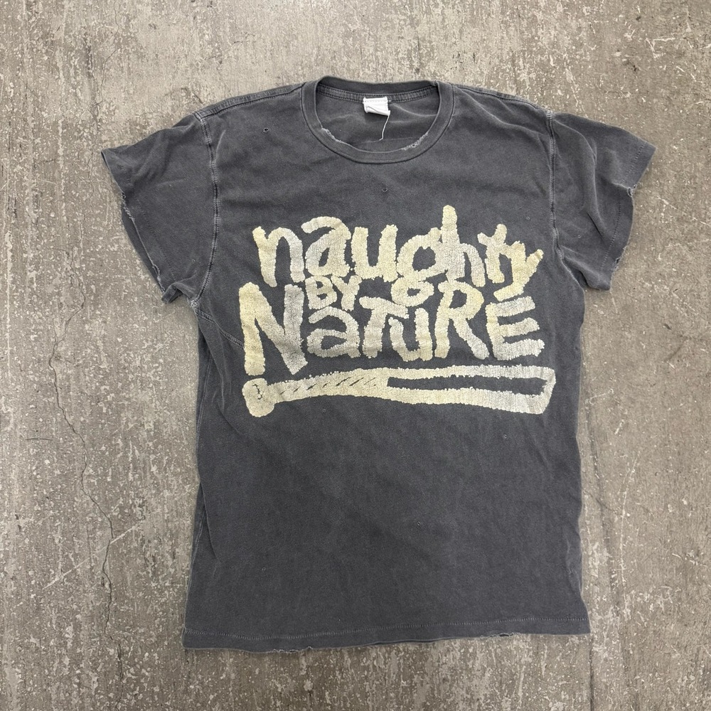 Made Worn Naughty By Nature Shirt Mens S Gray Good Distressed O.P.P. Rap Tee